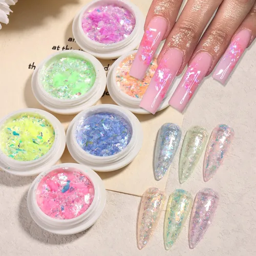 Miniatura 22 de Polvo de uñas cromado, efecto espejo, polvo metálico, 6 colores, bronce, marrón, negro, oro rosa, holográfico, purpurina cromada, pigmento en polvo