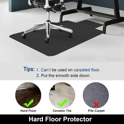 Miniatura 5 de AiBOB Alfombrilla para silla de oficina para suelo de madera dura, 36 x 48 pulgadas, alfombrillas para silla de piso duro debajo del escritorio
