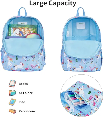 Miniatura 7 de KK CRAFTS Mochila preescolar para jardín de infantes y niños pequeños, mochilas para escuela primaria para niños y niñas con correa para el pecho