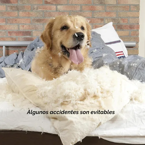 Miniatura 6 de Puerta para Mascotas de Interior - Puerta Plegable de 3 Paneles para Perros para Escaleras o Entradas - Cerca Independiente para Mascotas de 54x32