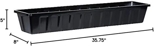 Miniatura 2 de Novelty Poly-Pro Jardinera de plástico para flores , Caja de flor, 36 - pulgadas Negro