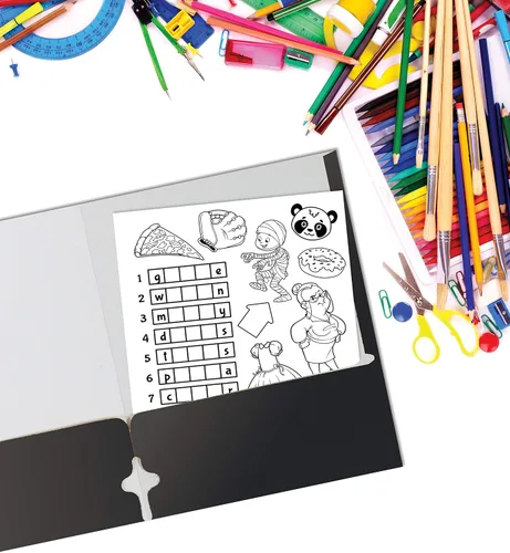 Miniatura 7 de Better Office Products Carpetas portafolio de dos bolsillos, paquete de 50 unidades, color negro, carpetas de papel tamaño carta, 50 piezas