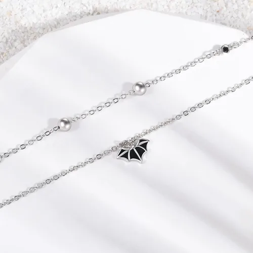 Miniatura 85 de CHIC & ARTSY Tobilleras delicadas de plata de ley S925 para verano, pulsera de tobillo ajustable multicapa para playa, joyería de pie para mujer