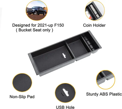 Miniatura 4 de JDMCAR Compatible con Accesorios Ford F150 (2015-2020) /F250 F350 F450 (2017-2022) / Expedition 2018-2022 Organizador de Consola Central, Caja