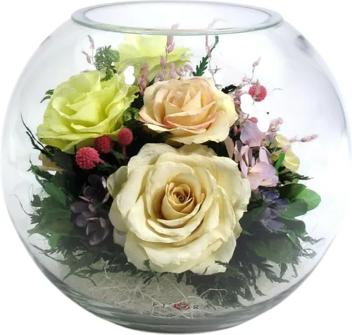 Miniatura 10 de Fiora Flower Rosas preservadas y arreglo floral en jarrón de vidrio sellado Dura hasta 5 años Regalo elegante para bodas, cumpleaños y Rojo