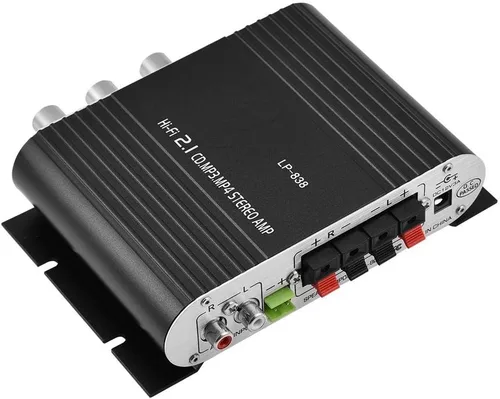 Amplificador de audio estéreo, Mini HiFi 2.1 estéreo Bass Amplificador de potencia de audio para el hogar, amplificador digital profesional para uso