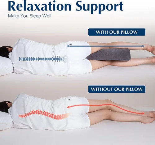 Miniatura 5 de Almohada para rodilla para dormir boca arriba, almohada cilíndrica de espuma viscoelástica para alivio del dolor para piernas, debajo de la rodilla