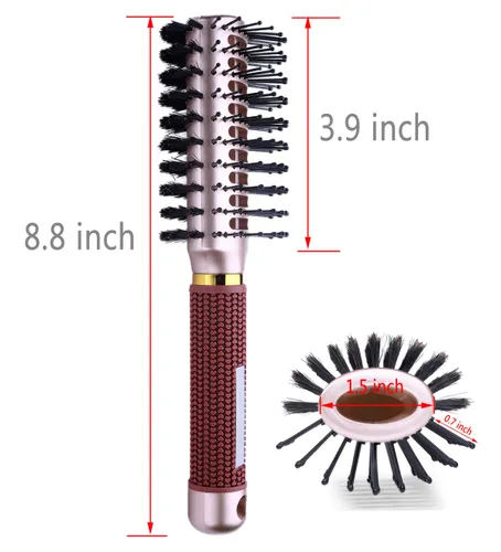 Miniatura 2 de PERFEHAIR Cepillo de pelo ovalado para secar con soplado, jabalí de doble cara y cepillo de cerdas de nailon para cabello de longitud media y corta