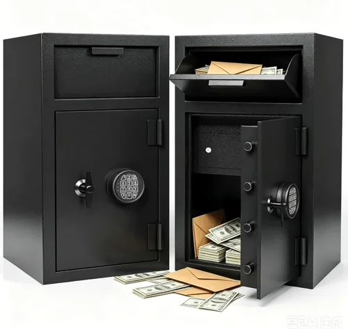 Miniatura 10 de Caja fuerte de depósito ignífuga de 2.0 pies cúbicos, caja de seguridad con ranura de depósito frontal y cerradura con combinación digital