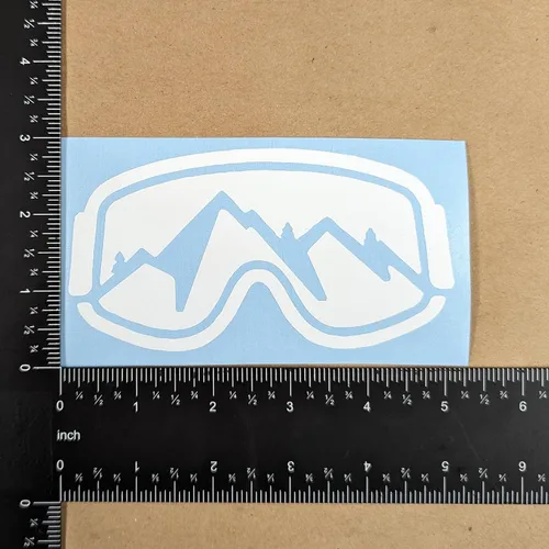 Miniatura 6 de Paquete de 4 calcomanías de esquí: Ski Life, I'd Rather Be Skiing, gafas, telesilla (blanco, grande ~ 5 pulgadas)