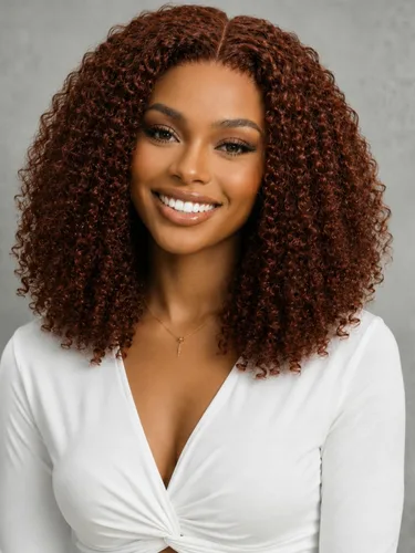 Miniatura 23 de KLAIYI Bye Bye Slip™ - Pelucas de cabello humano con encaje frontal 7x5, color marrón castaño degradado, rizado, sin pegamento, precortadas de 7 x