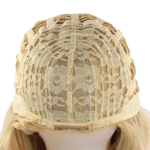 Miniatura 7 de Acecharming - Peluca larga de color rubio platino para mujer, con encanto sintético para fiesta, cosplay, peluca con gorra de peluca