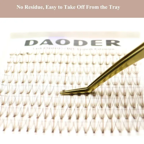 Miniatura 5 de DAODER Extensiones de pestañas en racimo de color marrón natural 20D, de 0.394-0.472 in, pestañas individuales cortas, rizo C, extensiones