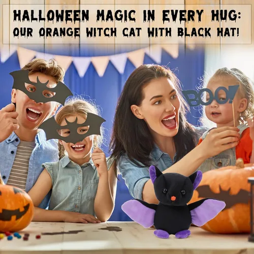 Miniatura 4 de Animal de peluche espeluznante de murciélago de Halloween, adorable juguete de peluche de murciélago lindo y espeluznante, decoración perfecta