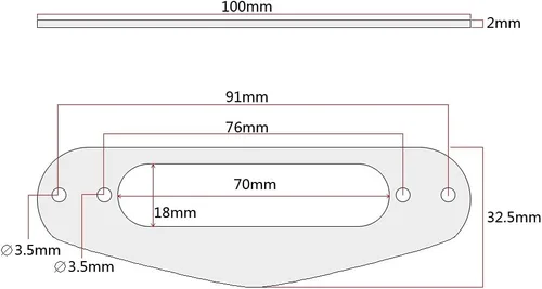 Miniatura 7 de Alnicov Anillo de montaje de pastilla de cuello de metal para Stratocaster Strat Single Coil Pickup Negro
