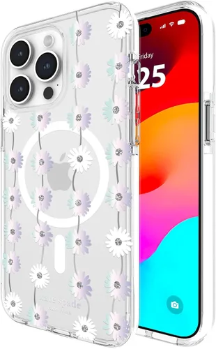 Miniatura 17 de Kate Spade New York Funda para iPhone 15 Pro Max, compatible con la funda MagSafe para teléfono, purpurina gruesa iridiscente