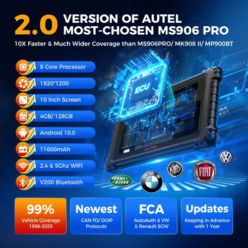Miniatura 8 de Autel Escáner MaxiSYS MS906 MAX, 2026 10 '' MS906MAX 2.0 Ver. de MS906 PRO MS908S MK908 II, Lite of Elite 2 PRO, herramienta de escaneo superior