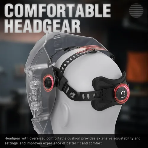 Miniatura 9 de YESWELDER Gran pantalla de visualización de color verdadero energía solar oscurecimiento automático casco de soldadura, lente hemisférica, 4
