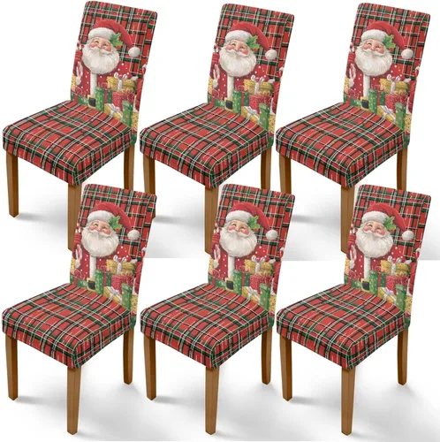 Miniatura 45 de Rnyleeg Fundas de silla de Navidad para sala de estar, diseño de muñeco de nieve azul, estampado de pájaros, fundas para sillas de comedor, 1