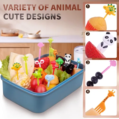Miniatura 3 de 200 Piezas Palillos de Comida para Niños con Caja de Almacenamiento Multicolor 200pcs con caja de almacenamiento