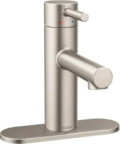 Miniatura 8 de Grifo monocomando Moen de arco alto para baño, 6190BN Níquel cepillado