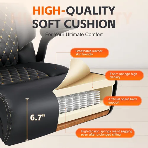 Miniatura 4 de BOSMILLER Big and Tall Office Chair, Heavy Duty Executive Chairs with Adjustable Lumbar Support for Back Pain, Ergonomic Comfortable Computer Chair