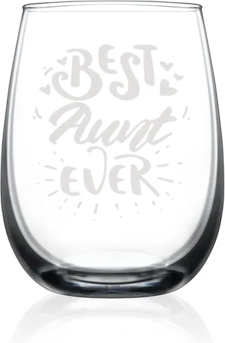 Miniatura 7 de Regalos para tía de sobrina sobrino – Best Aunt Ever Christmas, cumpleaños, Día de la Madre regalos para tía, tía nueva, copa de vino de 15 onzas