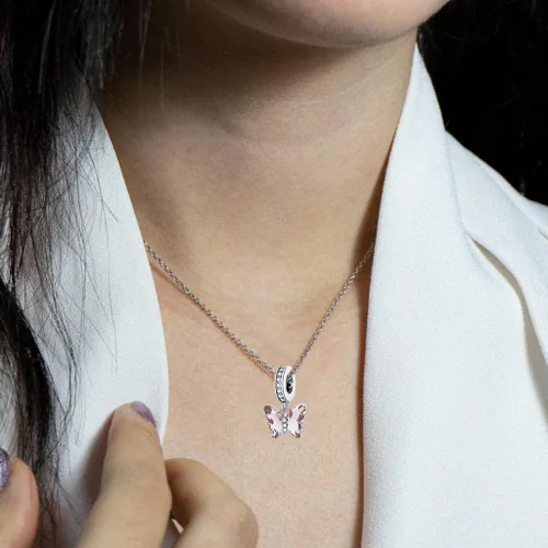 Miniatura 3 de MUNDELL Auténtica plata de ley 925 con colgante de sol, mariposa, corazón, luna, loto y circonita cúbica brillante para pulsera o brazalete original