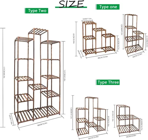 Miniatura 2 de XXXFLOWER Soporte para plantas para interiores y exteriores, estante de madera de 13 niveles para múltiples plantas, estante grande para plantas