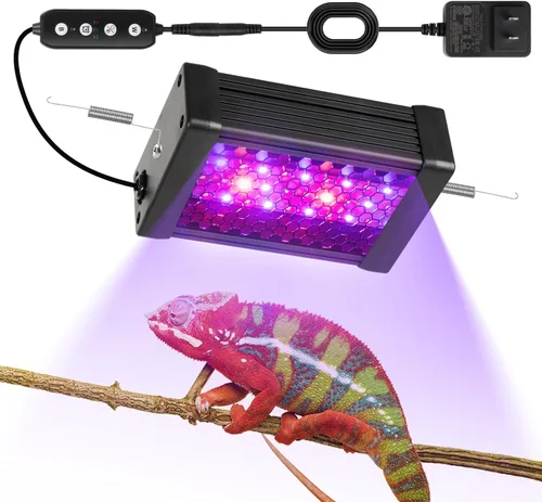 HNRLOY Luz de reptil UVB, lámpara de reptil LED regulable UVA UVB de 9 W para dragón barbudo, camaleón, tortugas, gecko, serpiente, lagarto,