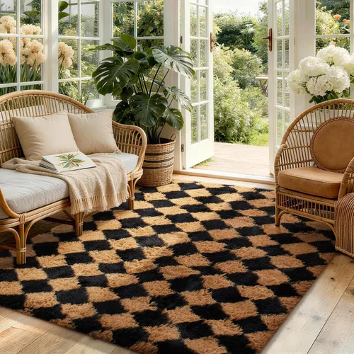 Miniatura 130 de Ophanie - Alfombras para sala de estar, antideslizante y suave, de felpa grandes y peludas para dormitorio, peludas para niños y niñas, decoración