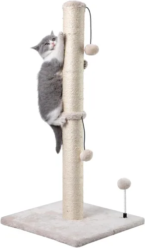 Miniatura 13 de MECOOL Poste Rascador para Gatos de 34" de Alto Premium Basics Rascador de Gatitos Postes Rascadores de Sisal con Bola Colgante para Gatos de Verde