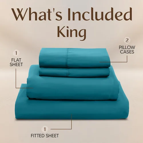 Miniatura 3 de Utopia Bedding - Juego de sábanas King de 4 piezas para cama tamaño King, microfibra suave y transpirable, incluye 1 sábana bajera, 1 sábana Azul
