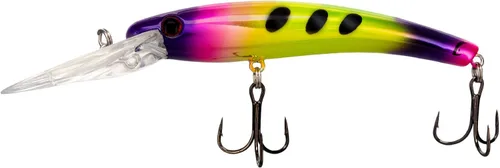Miniatura 14 de Bill Lewis Pesca Lipless Realista Trolling Preciso Walleye Crankbait Lite con dos grandes Mustad Triple Grips BH Wonderbread en blanco