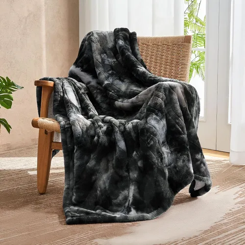 Miniatura 8 de Manta eléctrica térmica de 50"x60", manta eléctrica de lujo de pelo sintético de conejo negro, manta eléctrica de calentamiento rápido, suave