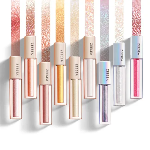 Miniatura 6 de zeesea Sombra de ojos líquida de color galaxia con purpurina, maquillaje de ojos deslumbrante, alta pigmentación y larga duración
