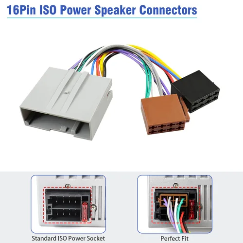 Miniatura 5 de Juego de cables de arnés de cableado de radio de 24 pines compatible con Ford Mercury Lincoln 2006-2012, adaptador de cable de conector estéreo ISO