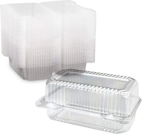 MT Products Recipiente de plástico transparente para pan de 7.6 x 5.1 x 3.6 pulgadas, contenedor pequeño Hoagie (paquete de 40) - Fabricado en los