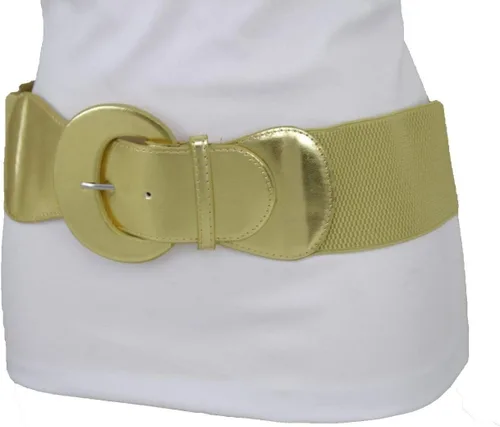Miniatura 15 de TFJ - Cinturón ancho para mujer, cintura elástica, cintura alta, color dorado, hebilla grande