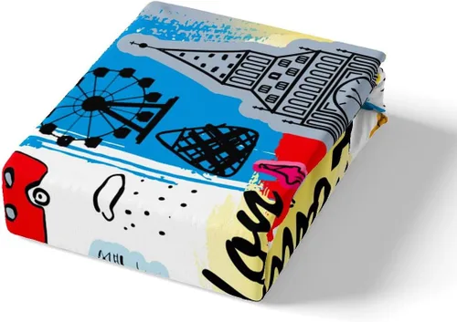 Miniatura 4 de Feelyou Juego de ropa de cama con temática londinense, funda de edredón para cabina telefónica retro roja para niños, paisaje histórico europeo
