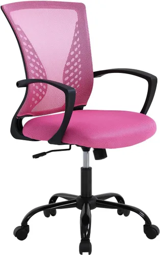 Miniatura 10 de PayLessHere Silla de oficina, silla de computadora, ergonómica, ajustable, malla ejecutiva, respaldo medio con ruedas giratorias de 360 grados, Gris