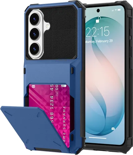 Miniatura 112 de Funda tipo cartera para Samsung Galaxy S22 Ultra con 4 ranuras para tarjetas de crédito a prueba de golpes, funda híbrida de protección reforzada