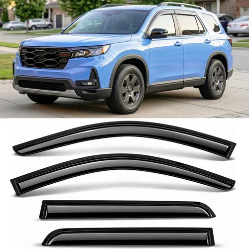 Miniatura 44 de Protectores de lluvia adhesivos 2017-2022 para Honda CR-V Viseras deflectoras de ventana lateral LX EX EX-L Touring 3D onduladas estilo JDM CRV