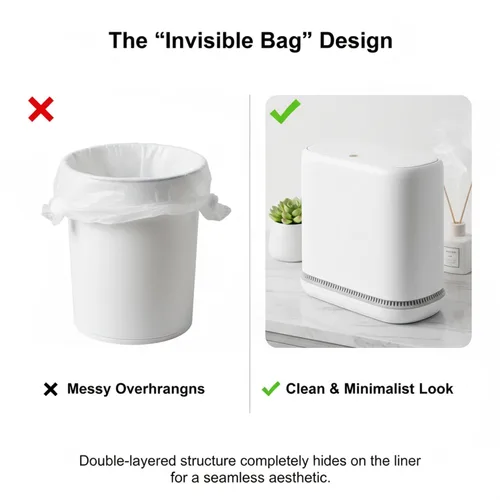 Miniatura 10 de MOPALL Cubo de basura a prueba de perros con tapa, cubo de basura delgado de baño de 3.3 galones con cubo interior, se adapta a bolsas estándar de 4