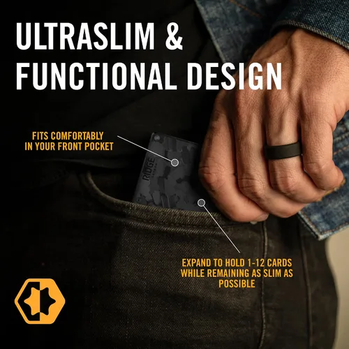 Miniatura 7 de Ridge - Cartera para hombre – Cartera compacta minimalista delgada y portatarjetas, billetera con bolsillo frontal protegido RFID para hombres