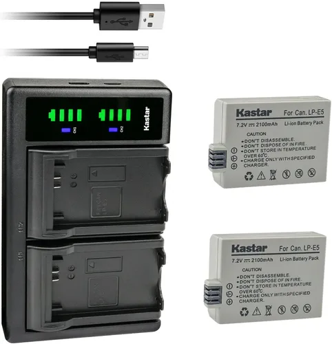 Miniatura 5 de Kastar Cargador de batería USB LTD2 para Canon LP-E5 LPE5, Canon LC-E5, LC-E5C, cargador LC-E5E, Canon EOS Rebel XSi, EOS Rebel XS, EOS Rebel T1i