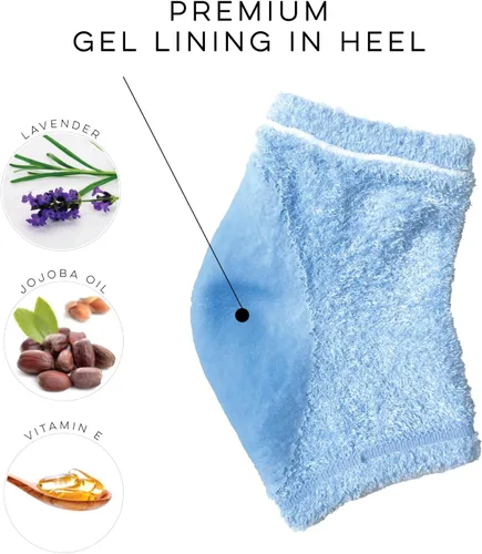 Miniatura 3 de Calcetines de gel hidratante de 5 dedos Perfectos para curar talones y pies agrietados secos Infundido con mezcla de aromaterapia de lavanda