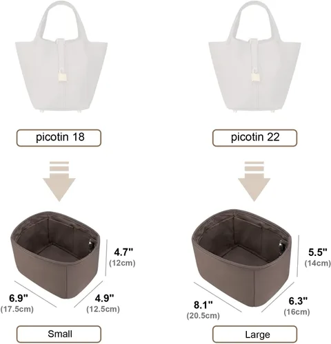 Miniatura 6 de Joqixon Organizador de bolso para bolsas de Picotin 1822, organizador de bolsas de nailon para bolso y bolso, organizador de bolsas de mano con 9