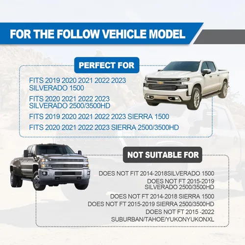Miniatura 6 de Fundas de Bolsillo para Estaca para Riel de Cama - Compatibles con GMC Sierra 1500/Chevy Silverado 1500 2019-2023 y Silverado/Sierra 2500/3500HD