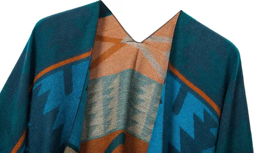 Miniatura 10 de Chales cálidos para mujer, cárdigan con frente abierto, estilo vintage, poncho